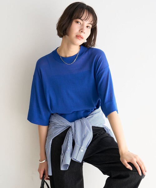 UNFILO(アンフィーロ)の「シアークロップドシャツ(シャツ/ブラウス・レディース・ホワイト系/ホワイト系1/ライトイエロー系/ブラック系/ブルー系1・X-LARGE)」の10枚目の写真