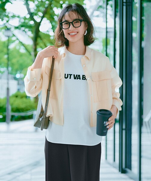 【新品未使用】UNFILO 洗えるシアークロップドシャツ セール】【洗える】シアークロップドシャツ（シャツ/ブラウス