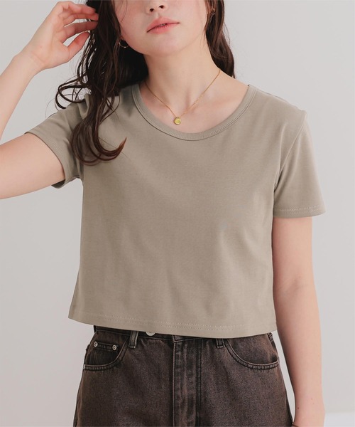 titivate（ティティベイト）の「汗染み防止コンパクトTシャツ（Tシャツ/カットソー・レディース・ホワイト系その他/ホワイト/チャコール/ブラック/ブルーグレー/ライトピンク/グレー/グレイッシュベージュ/ブラウン/ライトイエロー・S/M/L）」の9枚目の写真