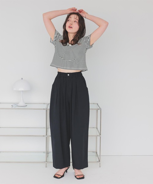 titivate（ティティベイト）の「汗染み防止コンパクトTシャツ（Tシャツ/カットソー・レディース・ホワイト系その他/ホワイト/チャコール/ブラック/ブルーグレー/ライトピンク/グレー/グレイッシュベージュ/ブラウン/ライトイエロー・S/M/L）」の11枚目の写真