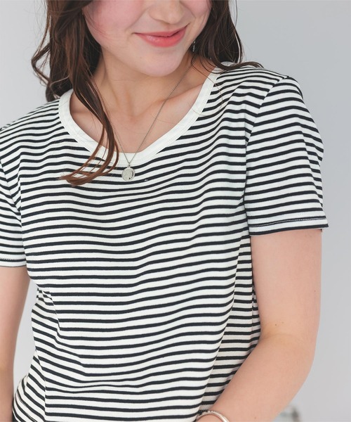 titivate（ティティベイト）の「汗染み防止コンパクトTシャツ（Tシャツ/カットソー・レディース・ホワイト系その他/ホワイト/チャコール/ブラック/ブルーグレー/ライトピンク/グレー/グレイッシュベージュ/ブラウン/ライトイエロー・S/M/L）」の12枚目の写真