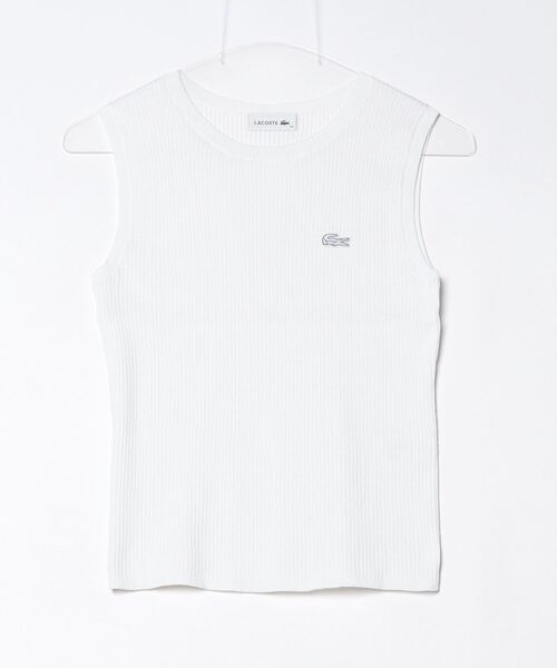 LACOSTE(ラコステ)の「UVカット クールマックスリブニットタンクトップ(タンクトップ・レディース・ホワイト/グリーン/ブラック・40/38/36/34)」の12枚目の写真