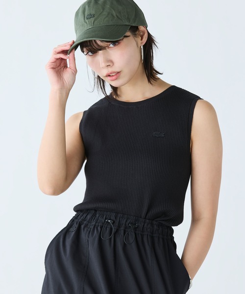 LACOSTE(ラコステ)の「UVカット クールマックスリブニットタンクトップ(タンクトップ・レディース・ホワイト/グリーン/ブラック・40/38/36/34)」の21枚目の写真