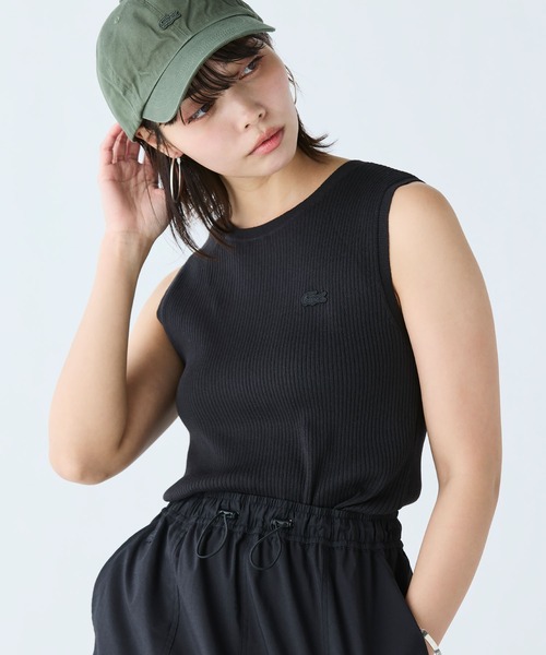 LACOSTE(ラコステ)の「UVカット クールマックスリブニットタンクトップ(タンクトップ・レディース・ホワイト/グリーン/ブラック・40/38/36/34)」の22枚目の写真