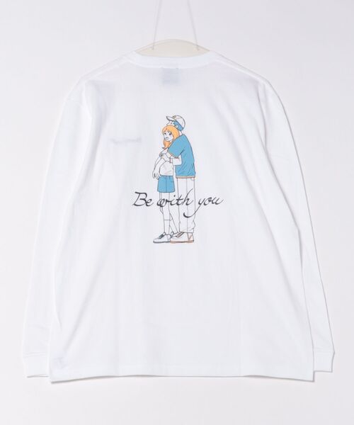 MODISH GAZE（モディシュガゼ）の「【MODISH GAZE】カップルイラストロンＴ　Be with you（Tシャツ/カットソー・レディース・ホワイト/ブラック/ホワイト系その他・MEDIUM）」の8枚目の写真