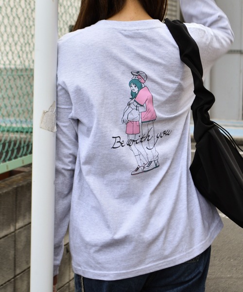 MODISH GAZE（モディシュガゼ）の「【MODISH GAZE】カップルイラストロンＴ　Be with you（Tシャツ/カットソー・レディース・ホワイト/ブラック/ホワイト系その他・MEDIUM）」の14枚目の写真