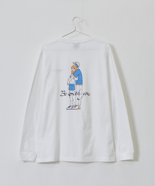 MODISH GAZE（モディシュガゼ）の「【MODISH GAZE】カップルイラストロンＴ　Be with you（Tシャツ/カットソー・レディース・ホワイト/ブラック/ホワイト系その他・MEDIUM）」の19枚目の写真