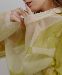 【前後2WAY】ジオメトリック柄 ジャガードシアーカーデ