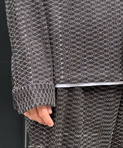 セール】【SEEALL / シーオール】OPEN COLLAR SHIRTS MIX SAU53