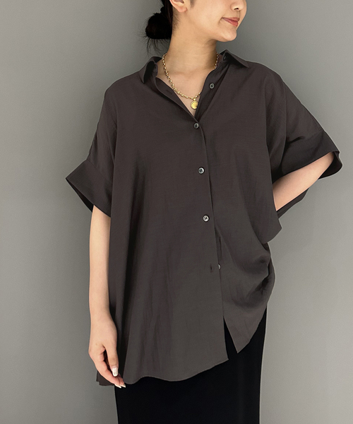 journal standard L'essage（ジャーナルスタンダードレサージュ）の「ライトローンドルマンシャツ（シャツ/ブラウス・レディース・ブルー系その他/アイボリー/ブラック/ブラウン・FREE）」の3枚目の写真