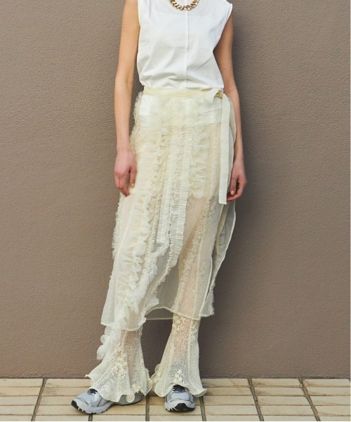 セール】Sheer Ruffle Skirt/シアーフリルスカート【MAISON