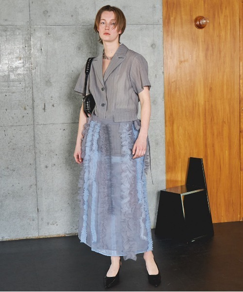 セール】Sheer Ruffle Skirt/シアーフリルスカート【MAISON