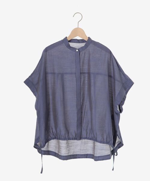 le.coeur blanc（ルクールブラン）の「《手洗い可能》シアー麻シャンブレードロストギャザーシャツ（シャツ/ブラウス・レディース・ベージュ/ブルー/ダークグレー・38）」の4枚目の写真