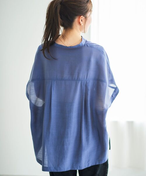 le.coeur blanc（ルクールブラン）の「《手洗い可能》シアー麻シャンブレードロストギャザーシャツ（シャツ/ブラウス・レディース・ベージュ/ブルー/ダークグレー・38）」の15枚目の写真