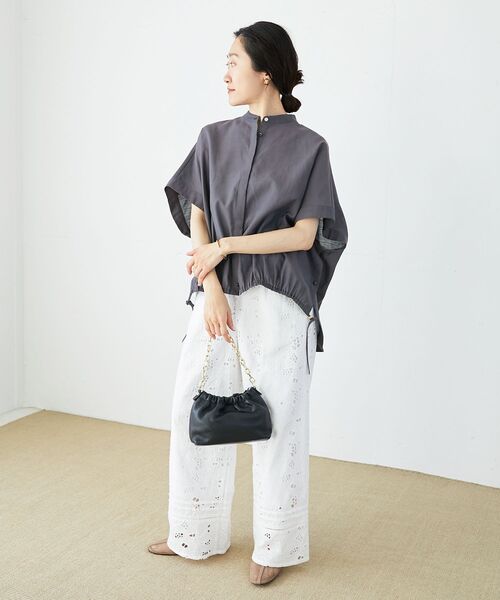 le.coeur blanc（ルクールブラン）の「《手洗い可能》シアー麻シャンブレードロストギャザーシャツ（シャツ/ブラウス・レディース・ベージュ/ブルー/ダークグレー・38）」の22枚目の写真