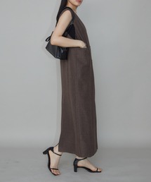 ラリアムー Lallia Mu リネンライクロングベスト ジレ ワンピース 38 ラリアムー Lallia Mu リネンライクロングベスト ジレ