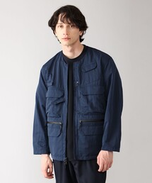 ノーカラージャケット ジップ ブルゾン」に該当するメンズの
