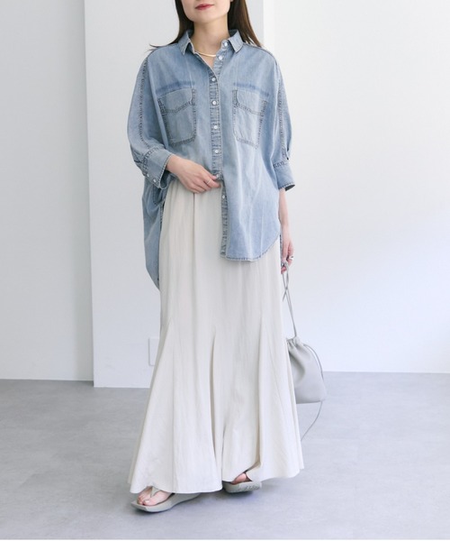 PUAL CE CIN（ピュアルセシン）の「レーヨンナイロンマチ付きスカート（スカート・レディース・ベージュ/ブラック/ライトベージュ・FREE）」の7枚目の写真