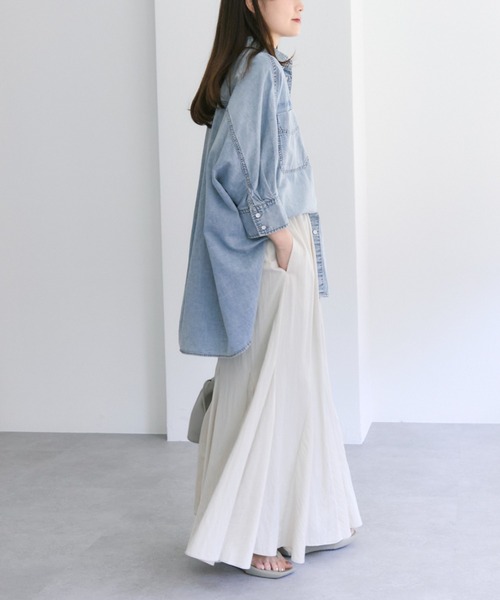 PUAL CE CIN（ピュアルセシン）の「レーヨンナイロンマチ付きスカート（スカート・レディース・ベージュ/ブラック/ライトベージュ・FREE）」の8枚目の写真