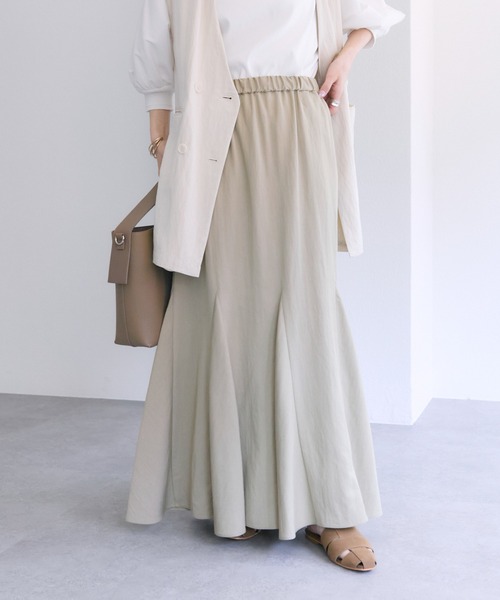 PUAL CE CIN（ピュアルセシン）の「レーヨンナイロンマチ付きスカート（スカート・レディース・ベージュ/ブラック/ライトベージュ・FREE）」の10枚目の写真