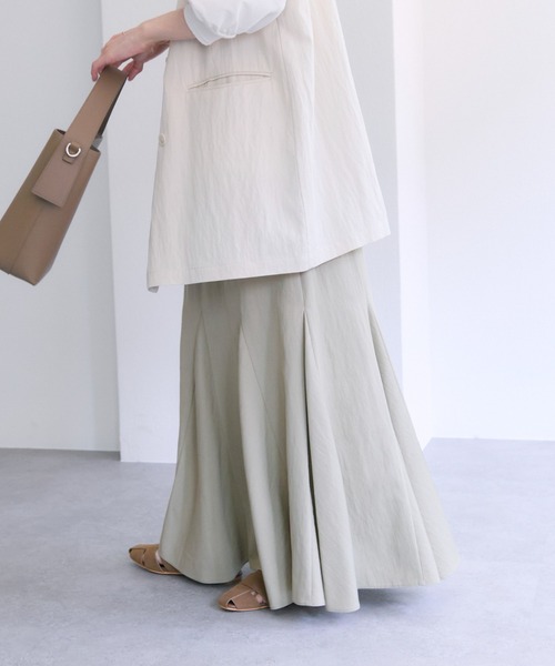 PUAL CE CIN（ピュアルセシン）の「レーヨンナイロンマチ付きスカート（スカート・レディース・ベージュ/ブラック/ライトベージュ・FREE）」の11枚目の写真