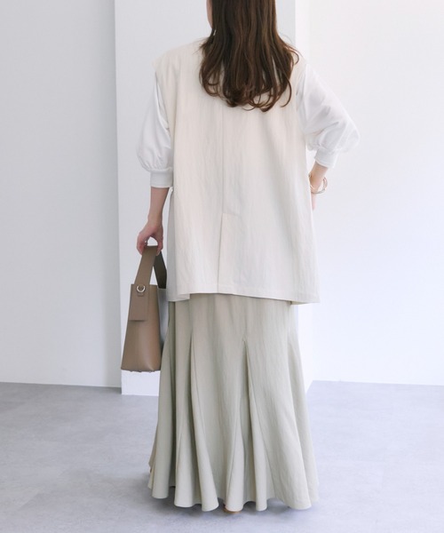 PUAL CE CIN（ピュアルセシン）の「レーヨンナイロンマチ付きスカート（スカート・レディース・ベージュ/ブラック/ライトベージュ・FREE）」の14枚目の写真
