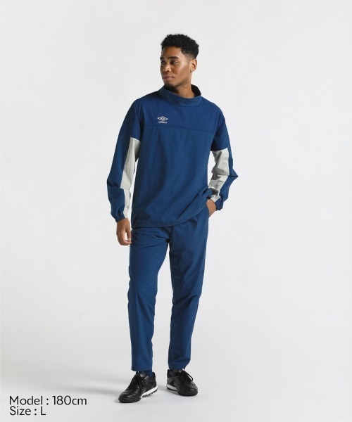 UMBRO LT.Blue 長袖カットソー L アンブロ セール】UMBRO THE THIRD LINED CROSS TOP（アンブロ THE THIRD
