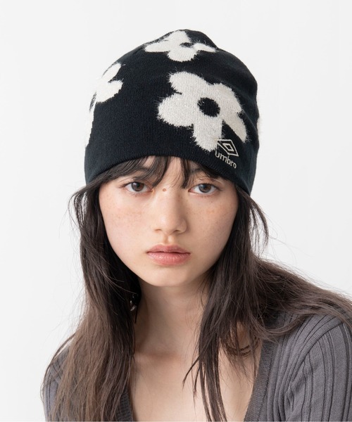 UMBRO×Casselini コラボ　ニット帽　フラワー　花　ジャガードワッチ UMBRO×Casselini コラボ ニット帽 フラワー 花 ジャガードワッチ