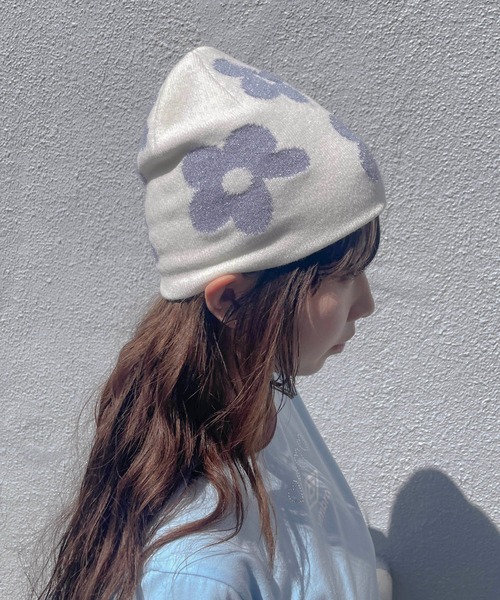 Casselini（キャセリーニ）の「[UMBRO × Casselini] Summerフラワーワッチ（ニットキャップ/ビーニー・レディース・グレー/ブラック/ホワイト・FREE）」の17枚目の写真