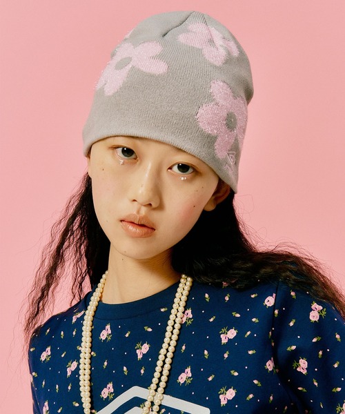 UMBRO×Casselini コラボ　ニット帽　フラワー　花　ジャガードワッチ Casselini(キャセリーニ)【UMBRO × Casselini】Summerフラワー
