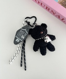 wears（ウェアーズ）の「ハート カラビナ付き ファー ドッグ ぬいキーホルダー ぬいぐるみチャーム バッグチャームマルチウェイ チャーム 犬（キーホルダー）」