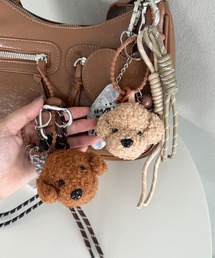 wears（ウェアーズ）の「ハート カラビナ付き ファー ドッグ ぬいキーホルダー ぬいぐるみチャーム バッグチャームマルチウェイ チャーム 犬（キーホルダー）」