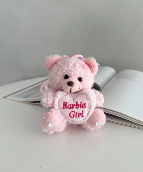 セール】ハート カラビナ付き ファー ドッグ ぬいキーホルダー