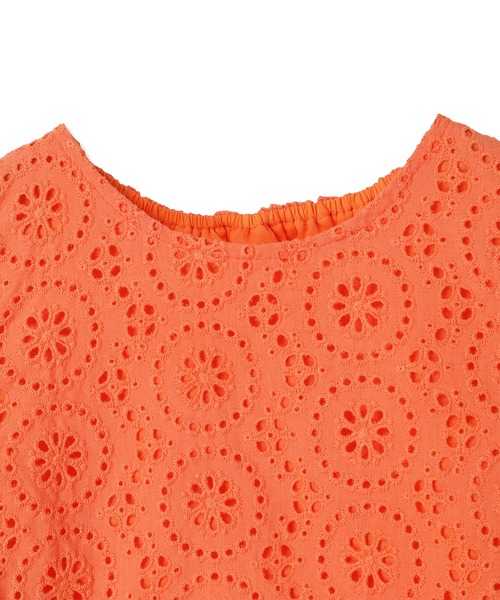 Piet（ピエット）の「【綿100%】総レース フレアブラウス（シャツ/ブラウス・キッズ・オレンジ/ピンク/オフホワイト・100/110/120/130）」の21枚目の写真