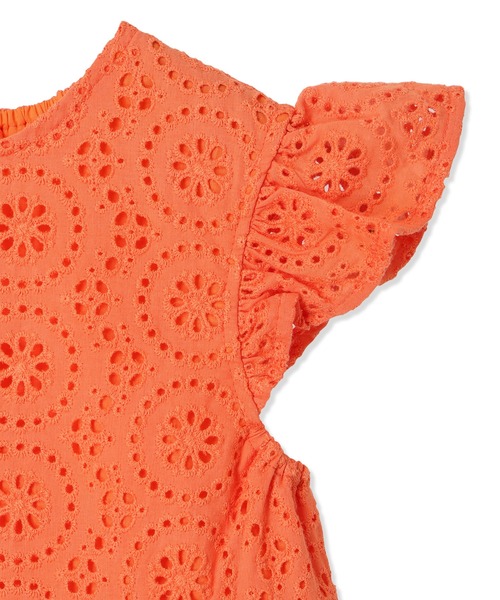 Piet（ピエット）の「【綿100%】総レース フレアブラウス（シャツ/ブラウス・キッズ・オレンジ/ピンク/オフホワイト・100/110/120/130）」の22枚目の写真