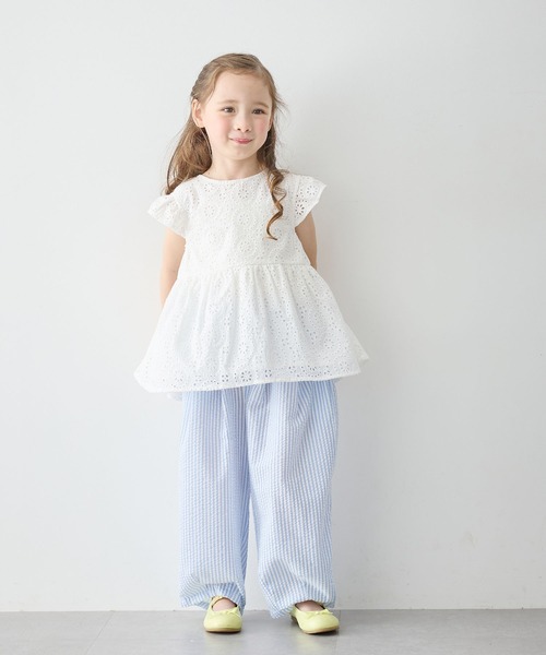 Piet（ピエット）の「【綿100%】総レース フレアブラウス（シャツ/ブラウス・キッズ・オレンジ/ピンク/オフホワイト・100/110/120/130）」の11枚目の写真