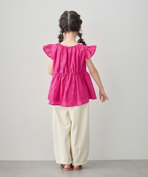 Piet（ピエット）の「【綿100%】総レース フレアブラウス（シャツ/ブラウス・キッズ・オレンジ/ピンク/オフホワイト・100/110/120/130）」の17枚目の写真