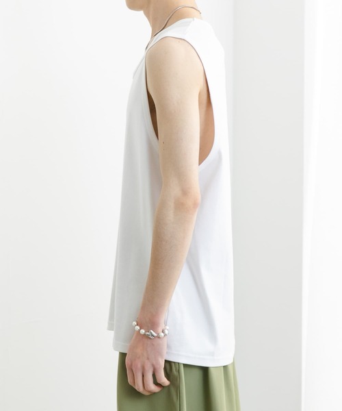 SENSE OF PLACE by URBAN RESEARCH（センスオブプレイスバイアーバンリサーチ）の「コットンスムースタンクトップ（タンクトップ・メンズ・ブラック/ホワイト/ベージュ・MEDIUM/LARGE）」の5枚目の写真