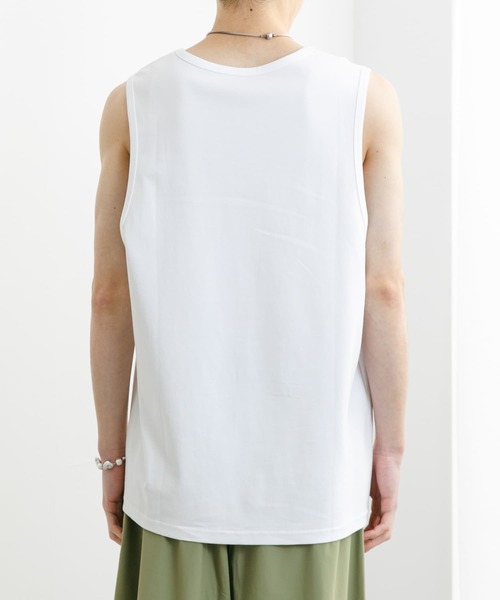 SENSE OF PLACE by URBAN RESEARCH（センスオブプレイスバイアーバンリサーチ）の「コットンスムースタンクトップ（タンクトップ・メンズ・ブラック/ホワイト/ベージュ・MEDIUM/LARGE）」の6枚目の写真