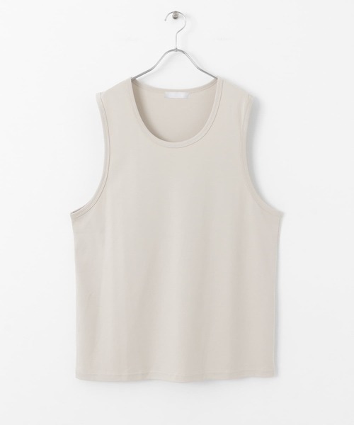 SENSE OF PLACE by URBAN RESEARCH（センスオブプレイスバイアーバンリサーチ）の「コットンスムースタンクトップ（タンクトップ・メンズ・ブラック/ホワイト/ベージュ・MEDIUM/LARGE）」の10枚目の写真