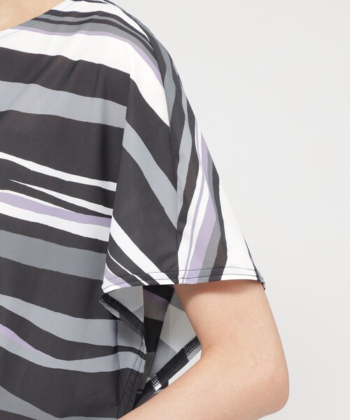 EVEX by KRIZIA（エヴェックスバイクリツィア）の「【カタログ掲載品】【接触冷感】【UV対策】【ウォッシャブル】コンチェロアニマルボーダーワンピース（ワンピース・レディース・グリーン系その他4/ブラック・40）」の8枚目の写真