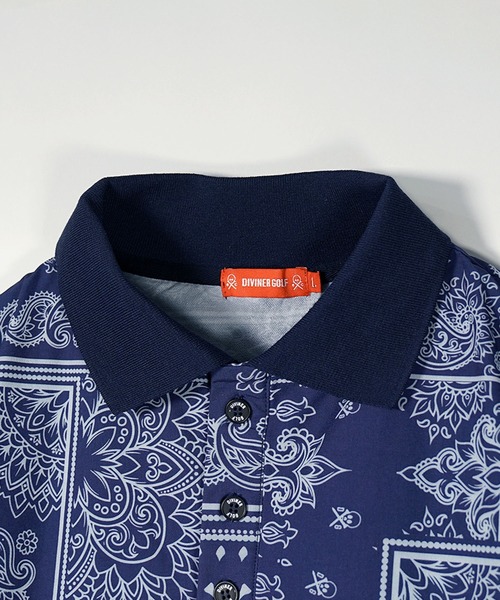 DIVINER GOLF】ペイズリー柄ポロセットアップ メンズ ポロシャツ