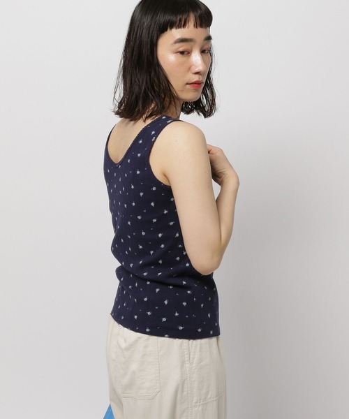 niko and...（ニコアンド）の「小花アイレットテレコタンクトップ（タンクトップ・レディース・ネイビー/オフホワイト/グレー・LARGE/MEDIUM）」の14枚目の写真