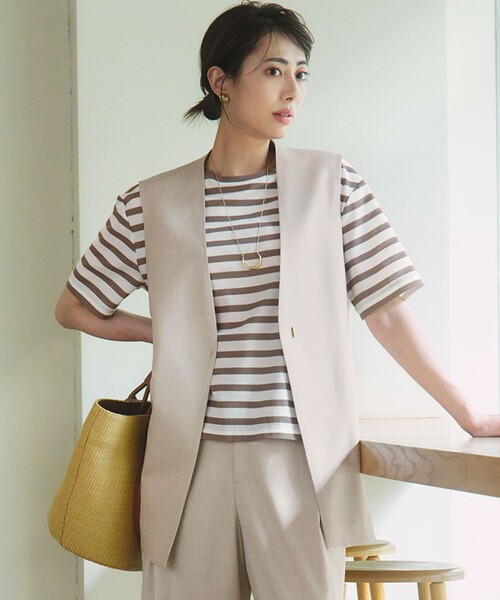 セール】【洗える】トリアセスラブストレッチ ジレ（その他アウター