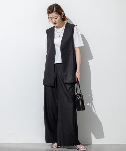 23区 S(ニジュウサンクチイサイサイズ)の「【洗える】トリアセスラブストレッチ ジレ(その他アウター・レディース・ベージュ系・32)」の8枚目の写真