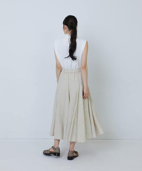 LOISIR（ロワズィール）の「【MTサイズ有り】レーヨンリネンスラブローンフレアースカート（スカート・レディース・キナリ/ネイビー・M/MT）」の16枚目の写真