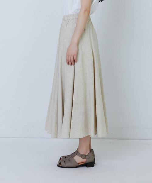 LOISIR（ロワズィール）の「【MTサイズ有り】レーヨンリネンスラブローンフレアースカート（スカート・レディース・キナリ/ネイビー・M/MT）」の18枚目の写真