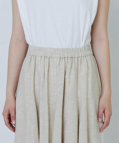 LOISIR（ロワズィール）の「【MTサイズ有り】レーヨンリネンスラブローンフレアースカート（スカート・レディース・キナリ/ネイビー・M/MT）」の20枚目の写真