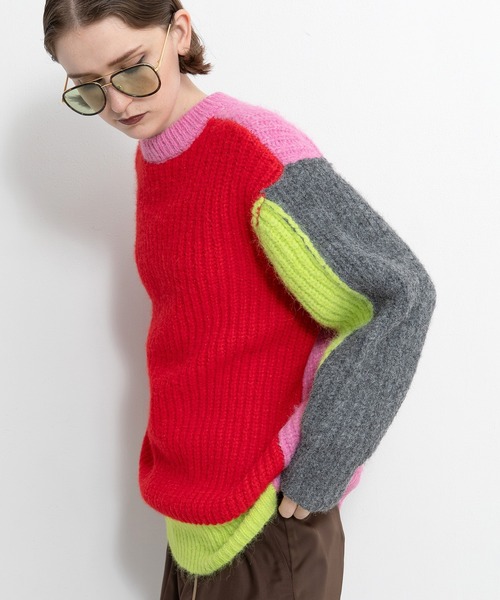 セール】2WAYカラーブロックプルニット（ニット/セーター）｜AULA AILA