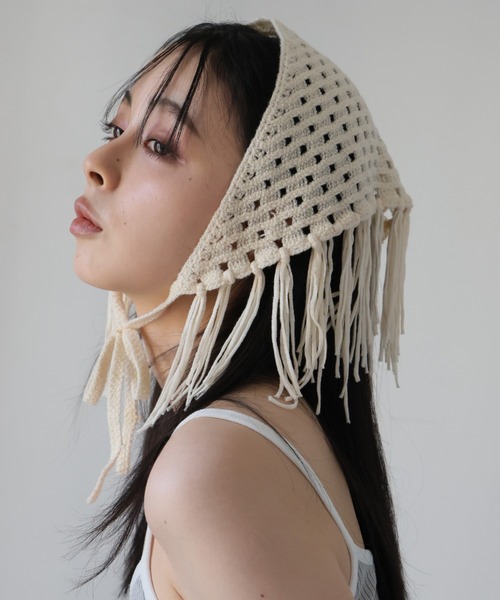 afb バンダナ スカーフ セット 星 y2k grunge JQ KNIT BANDANA ジャガード ニット バンダナ 秋服（バンダナ